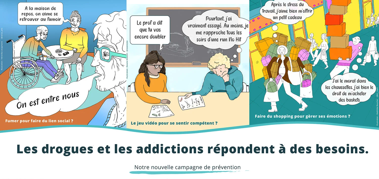 campagne prévention Infor Drogues Addictions asbl affiches